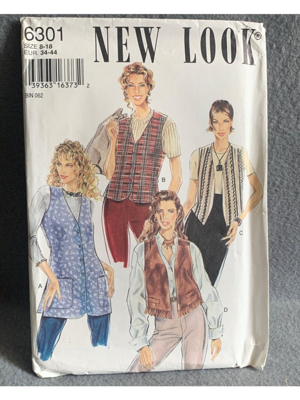New Look 6301 Sewing Pattern Misses Vest Size 8-10-12-14-16-18 Uncut